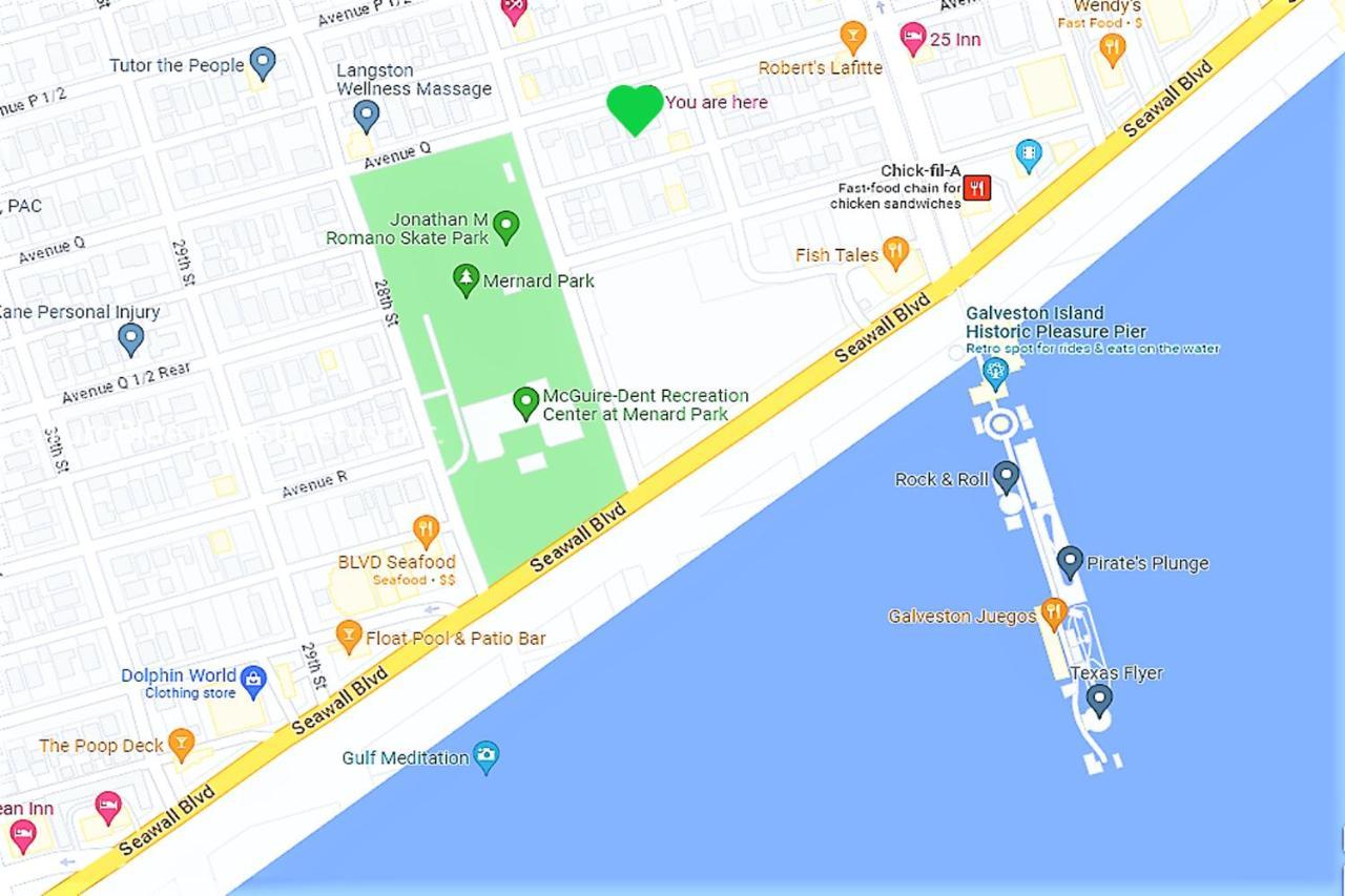 Casaazul-2605A-Couples Retreat By Beach & Pleasure Pier 1 Block Away- 2Bed 2Bath- 7 Minutes To Cruise Terminal Galveston Exterior foto